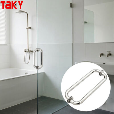 Bon prix Poignée de porte de douche en verre en acier inoxydable SS304 avec finition nickel poli et dimensions 203*203*19*1.0mm en ligne