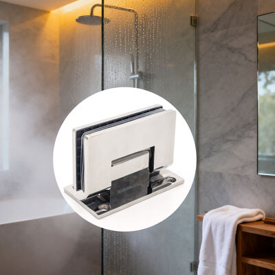 Bon prix Finition chrome 90 degrés angle mur à la charnière de verre pour 8-12mm porte de douche en ligne