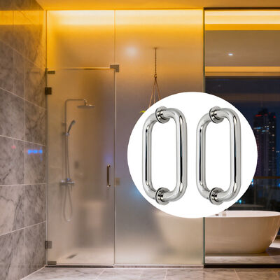 Bon prix Poignée de porte en verre de douche en acier inoxydable SS304 au design moderne 203*203*19*1.0mm Poignée de tirage de porte en verre de salle de bain en ligne