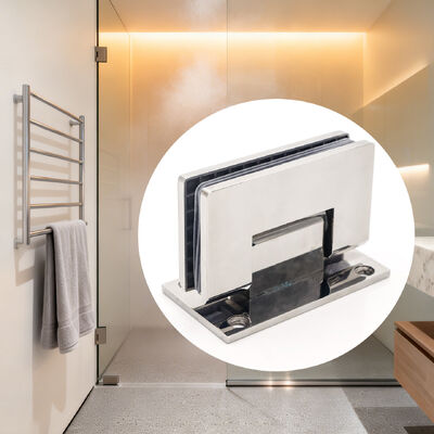 Charnière de douche en verre de 90 degrés en acier inoxydable pour portes en verre de 8 à 12 mm avec finition polie
