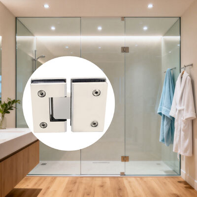 Bon prix Quincaillerie de porte de douche sans cadre, charnières de porte en verre en acier inoxydable à 180 degrés, charnière de douche en ligne