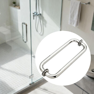 Bon prix Surface de miroir en forme de C en acier inoxydable, poignée de traction pour porte de douche et de salle de bains, poignées tubulaires en verre en ligne