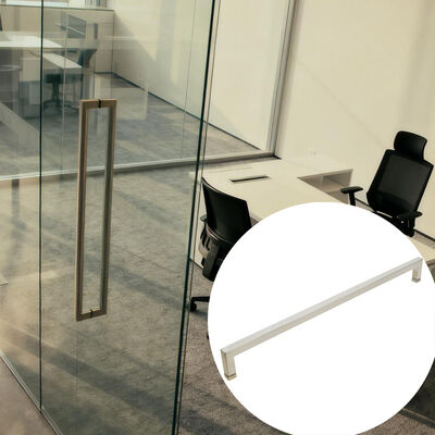 Bon prix Poignée de porte en verre moderne en acier inoxydable SS304 Carré Mat Poignée de porte de douche en argent en ligne