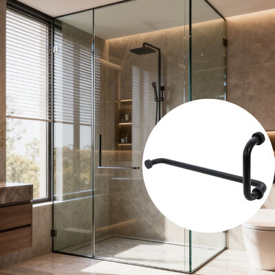 Bon prix Poignée de porte de douche en verre, poignée de douche ronde noire en acier inoxydable 304 de 12 pouces en ligne