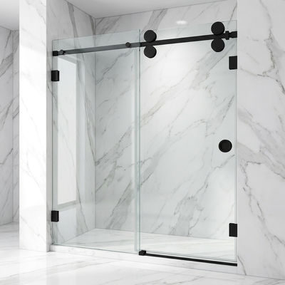 Bon prix Raccords de quincaillerie pour porte coulissante en verre de douche en acier inoxydable, systèmes de rouleaux de porte en verre de salle de bains en ligne