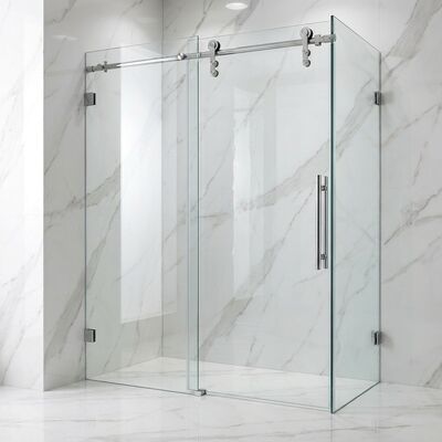 Bon prix Porte coulissante de douche en acier inoxydable, accessoires de roue suspendue, Kit de quincaillerie pour porte en verre de salle de bains en ligne