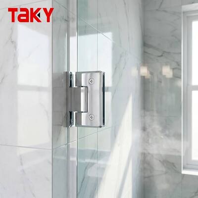 Bon prix Charnière de douche solide et robuste, charnière de porte en verre sans cadre à 90 degrés, pince de luxe en or brossé pour salle de bain en ligne