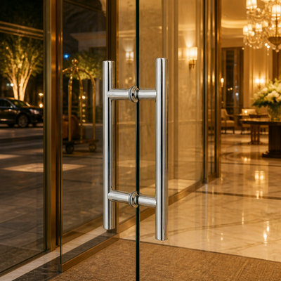 Bon prix Poignée de porte en verre moderne adaptée aux besoins du client par installation facile d'OEM d'acier inoxydable de forme de H en ligne